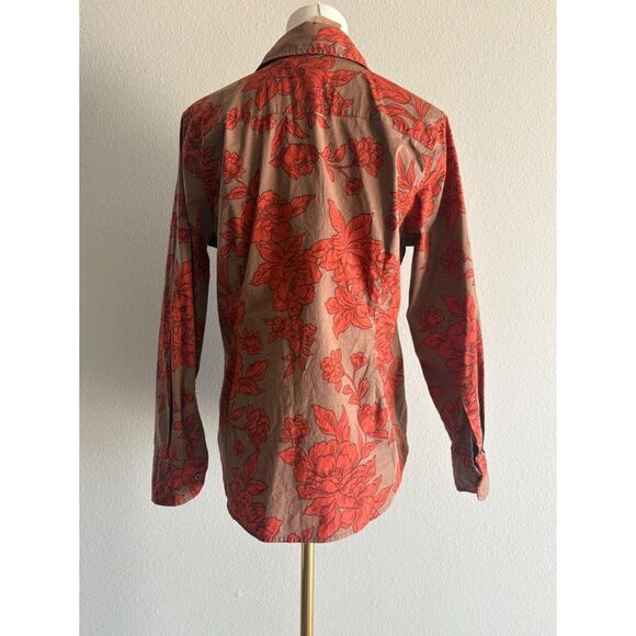 cold water creek floral button front long sleeves - Picture 4 of 5